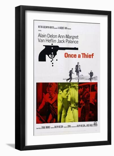 Once a Thief, Bottom Center from Left: Alain Delon, Ann-Margret, 1965-null-Framed Art Print