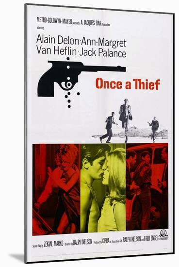Once a Thief, Bottom Center from Left: Alain Delon, Ann-Margret, 1965-null-Mounted Art Print