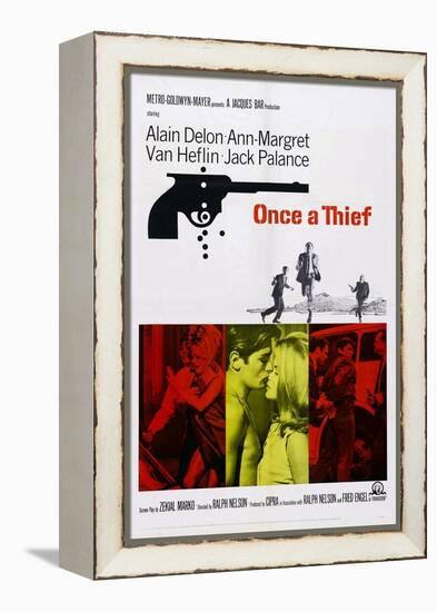 Once a Thief, Bottom Center from Left: Alain Delon, Ann-Margret, 1965-null-Framed Stretched Canvas