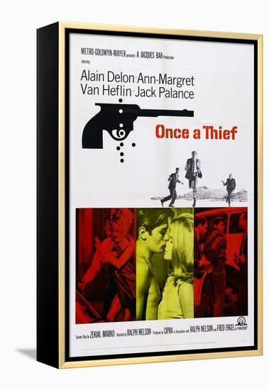 Once a Thief, Bottom Center from Left: Alain Delon, Ann-Margret, 1965-null-Framed Stretched Canvas