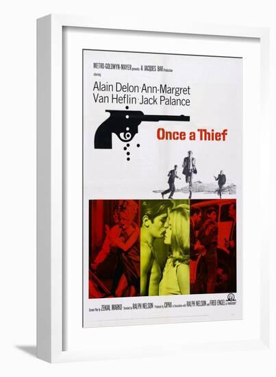 Once a Thief, Bottom Center from Left: Alain Delon, Ann-Margret, 1965-null-Framed Premium Giclee Print