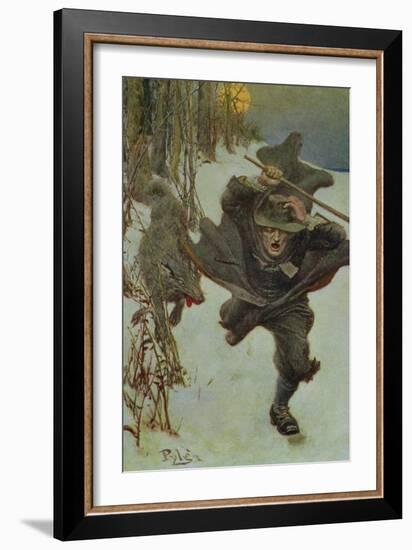 Once it Chased Doctor Wilkinson into the Very Town Itself, Illustration from "The Salem Wolf"-Howard Pyle-Framed Giclee Print