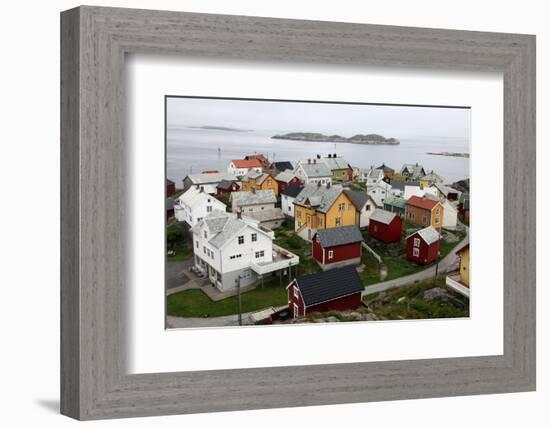 Once Small Fishing Village on Tiny Island of Ona, Now Summer Cabins, Ona, Sandoy, Norway-David Lomax-Framed Photographic Print