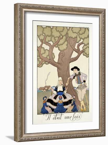 Once Upon a Time, from 'Falbalas and Fanfreluches, Almanach des Modes Présentes, Passées et…-Georges Barbier-Framed Giclee Print