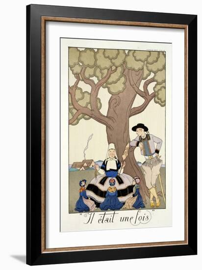 Once Upon a Time, from 'Falbalas and Fanfreluches, Almanach des Modes Présentes, Passées et…-Georges Barbier-Framed Giclee Print