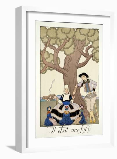 Once Upon a Time, from 'Falbalas and Fanfreluches, Almanach des Modes Présentes, Passées et…-Georges Barbier-Framed Giclee Print