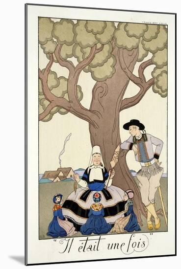 Once Upon a Time, from 'Falbalas and Fanfreluches, Almanach des Modes Présentes, Passées et…-Georges Barbier-Mounted Giclee Print