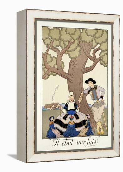 Once Upon a Time, from 'Falbalas and Fanfreluches, Almanach des Modes Présentes, Passées et…-Georges Barbier-Framed Premier Image Canvas