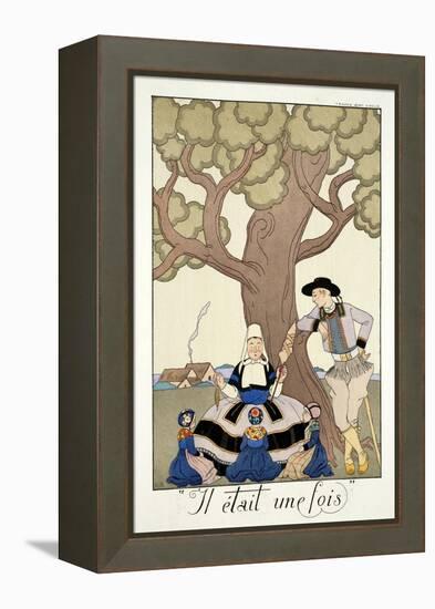 Once Upon a Time, from 'Falbalas and Fanfreluches, Almanach des Modes Présentes, Passées et…-Georges Barbier-Framed Premier Image Canvas