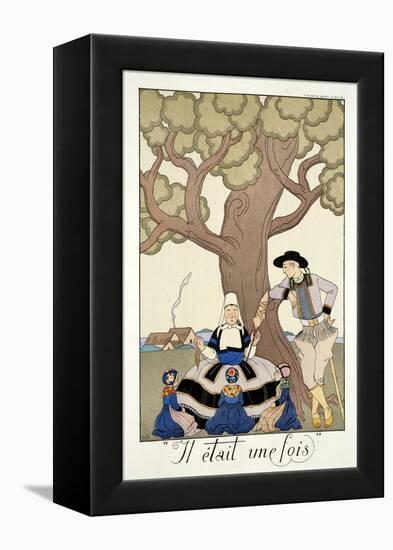 Once Upon a Time, from 'Falbalas and Fanfreluches, Almanach des Modes Présentes, Passées et…-Georges Barbier-Framed Premier Image Canvas