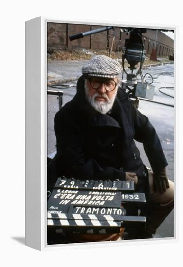 Once Upon a Time in America 1984 Directed by Sergio Leone on the Set, the Director Sergio Leone.-null-Framed Stretched Canvas