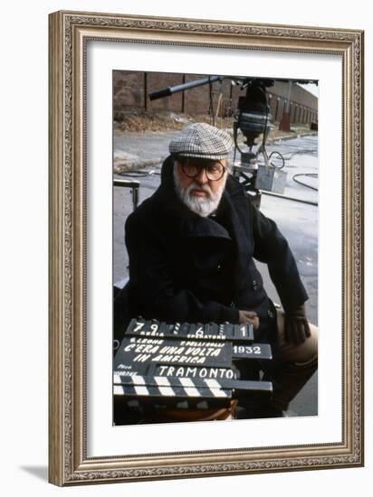 Once Upon a Time in America 1984 Directed by Sergio Leone on the Set, the Director Sergio Leone.-null-Framed Photo