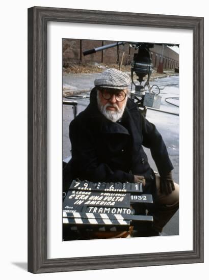 Once Upon a Time in America 1984 Directed by Sergio Leone on the Set, the Director Sergio Leone.-null-Framed Photo