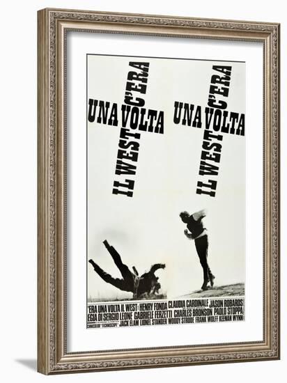 ONCE UPON A TIME IN THE WEST (aka C'ERA UNA VOLTA IL WEST), Italian poster art, 1968-null-Framed Art Print