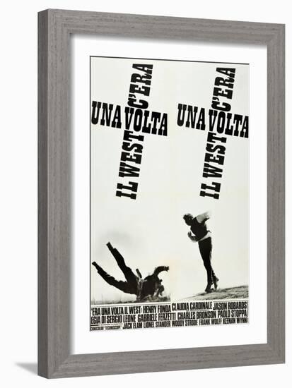 ONCE UPON A TIME IN THE WEST (aka C'ERA UNA VOLTA IL WEST), Italian poster art, 1968-null-Framed Art Print