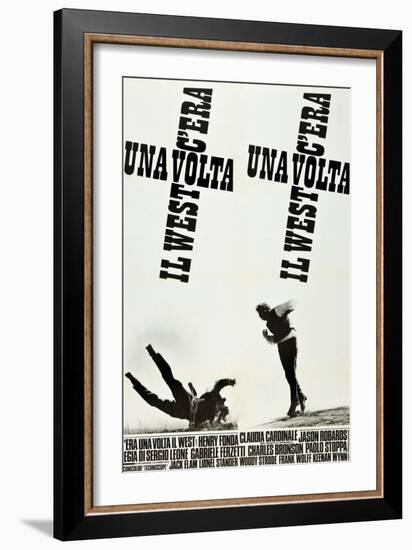 ONCE UPON A TIME IN THE WEST (aka C'ERA UNA VOLTA IL WEST), Italian poster art, 1968-null-Framed Art Print