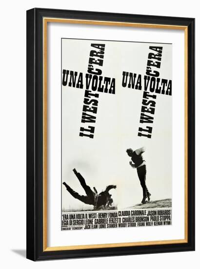 ONCE UPON A TIME IN THE WEST (aka C'ERA UNA VOLTA IL WEST), Italian poster art, 1968-null-Framed Art Print