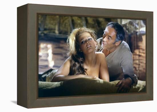 Once Upon a Time in the West by SergioLeone with Claudia Cardinale and Henry Fonda c, 1968 (photo)-null-Framed Stretched Canvas