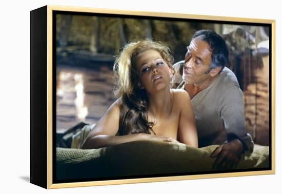 Once Upon a Time in the West by SergioLeone with Claudia Cardinale and Henry Fonda c, 1968 (photo)-null-Framed Stretched Canvas