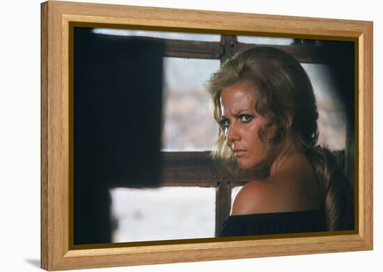 Once Upon a Time in the West by SergioLeone with Claudia Cardinale c, 1968 (photo)-null-Framed Stretched Canvas