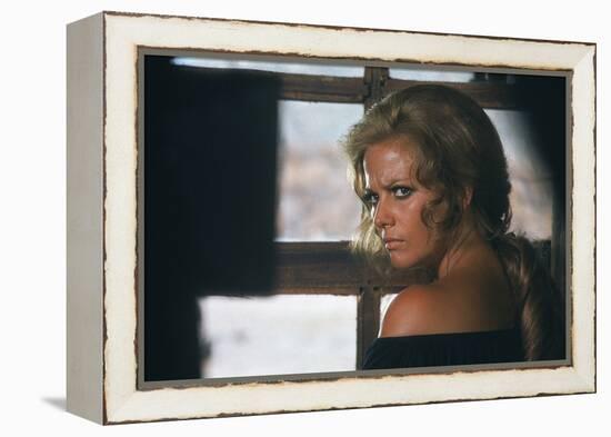 Once Upon a Time in the West by SergioLeone with Claudia Cardinale c, 1968 (photo)-null-Framed Stretched Canvas