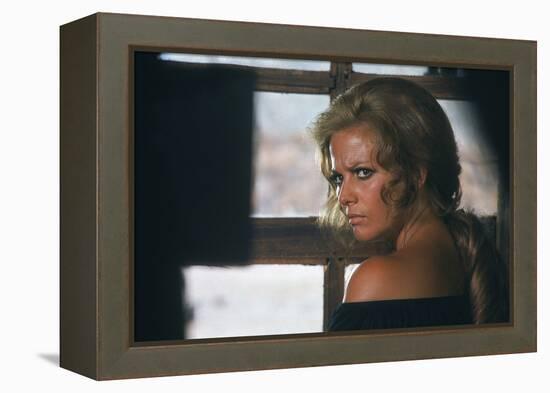 Once Upon a Time in the West by SergioLeone with Claudia Cardinale c, 1968 (photo)-null-Framed Stretched Canvas