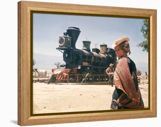 Once Upon a Time in the West by SergioLeone with Claudia Cardinale c, 1968 (photo)-null-Framed Stretched Canvas