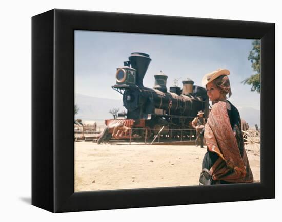 Once Upon a Time in the West by SergioLeone with Claudia Cardinale c, 1968 (photo)-null-Framed Stretched Canvas