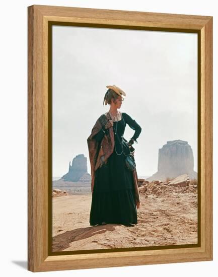 Once Upon a Time in the West by SergioLeone with Claudia Cardinale c, 1968 (photo)-null-Framed Stretched Canvas