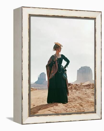 Once Upon a Time in the West by SergioLeone with Claudia Cardinale c, 1968 (photo)-null-Framed Stretched Canvas