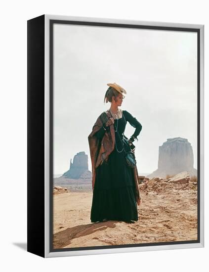 Once Upon a Time in the West by SergioLeone with Claudia Cardinale c, 1968 (photo)-null-Framed Stretched Canvas