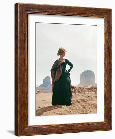 Once Upon a Time in the West by SergioLeone with Claudia Cardinale c, 1968 (photo)-null-Framed Photo