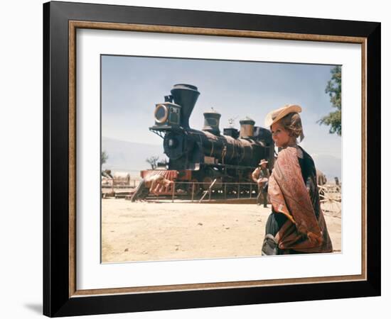 Once Upon a Time in the West by SergioLeone with Claudia Cardinale c, 1968 (photo)-null-Framed Photo