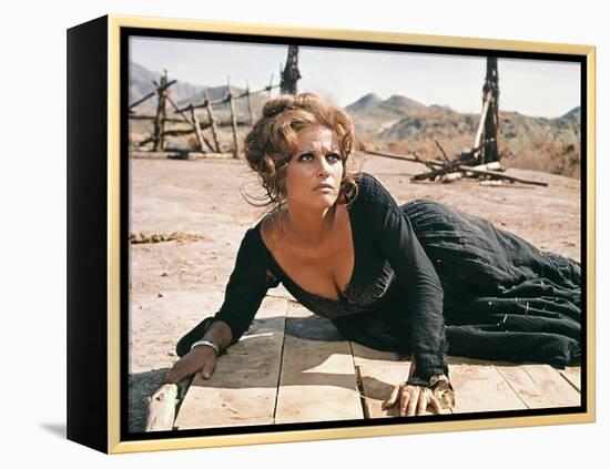 Once Upon a Time in the West by SergioLeone with Claudia Cardinale c, 1968 (photo)-null-Framed Stretched Canvas