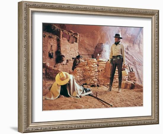 Once Upon a Time in the West by SergioLeone with Henry Fonda (1905 - 1982), here c, 1968 (photo)-null-Framed Photo