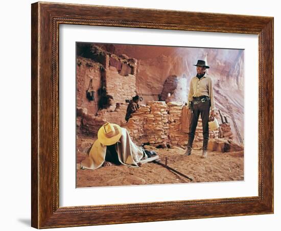 Once Upon a Time in the West by SergioLeone with Henry Fonda (1905 - 1982), here c, 1968 (photo)-null-Framed Photo