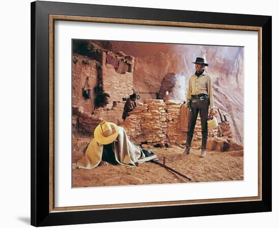 Once Upon a Time in the West by SergioLeone with Henry Fonda (1905 - 1982), here c, 1968 (photo)-null-Framed Photo