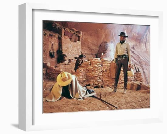 Once Upon a Time in the West by SergioLeone with Henry Fonda (1905 - 1982), here c, 1968 (photo)-null-Framed Photo