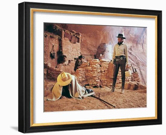 Once Upon a Time in the West by SergioLeone with Henry Fonda (1905 - 1982), here c, 1968 (photo)-null-Framed Photo