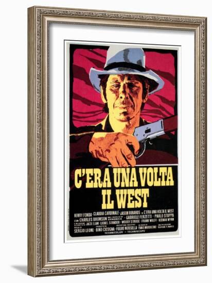 Once Upon a Time in the West, Charles Bronson on Italian Poster Art, 1968-null-Framed Art Print