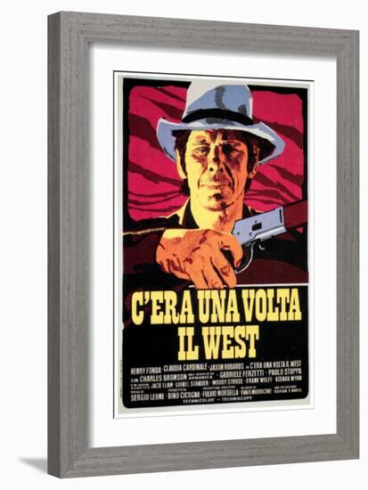 Once Upon a Time in the West, Charles Bronson on Italian Poster Art, 1968-null-Framed Art Print