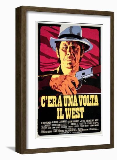 Once Upon a Time in the West, Charles Bronson on Italian Poster Art, 1968-null-Framed Art Print