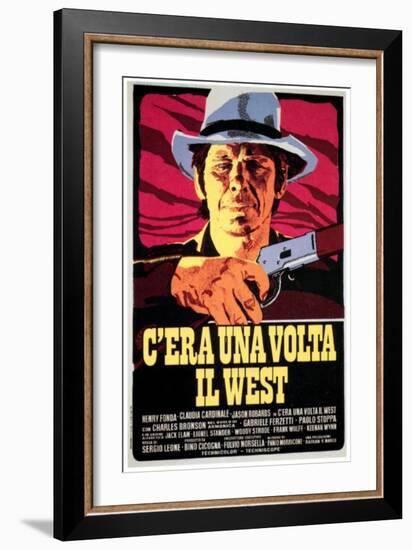 Once Upon a Time in the West, Charles Bronson on Italian Poster Art, 1968-null-Framed Art Print