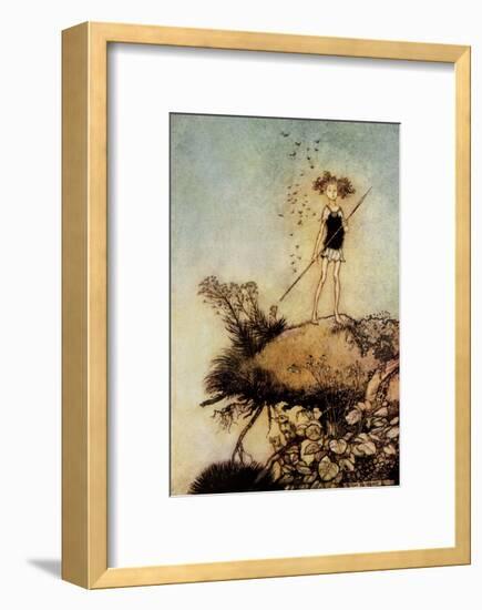 One Aloof Stand Sentinel - A Midsummer Night's Dream-Arthur Rackham-Framed Art Print