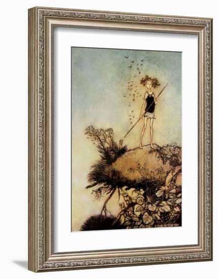 One Aloof Stand Sentinel - A Midsummer Night's Dream-Arthur Rackham-Framed Art Print