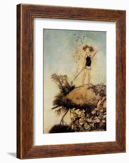 One Aloof Stand Sentinel - A Midsummer Night's Dream-Arthur Rackham-Framed Art Print