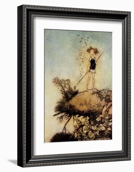 One Aloof Stand Sentinel - A Midsummer Night's Dream-Arthur Rackham-Framed Art Print