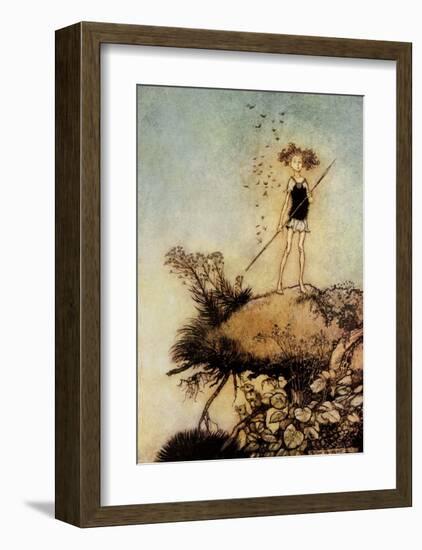 One Aloof Stand Sentinel - A Midsummer Night's Dream-Arthur Rackham-Framed Art Print