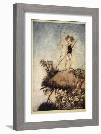 One Aloof Stand Sentinel, Illustration from 'Midsummer Nights Dream' by William Shakespeare, 1908-Tawaraya Sotatsu-Framed Giclee Print