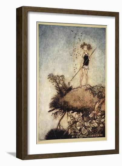 One Aloof Stand Sentinel, Illustration from 'Midsummer Nights Dream' by William Shakespeare, 1908-Tawaraya Sotatsu-Framed Giclee Print